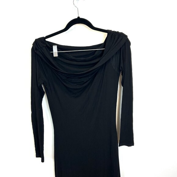 NEW BUMPSUIT The Off The Shoulder Maternity Maxi Dress Front Slit in Black Large - Picture 8 of 10